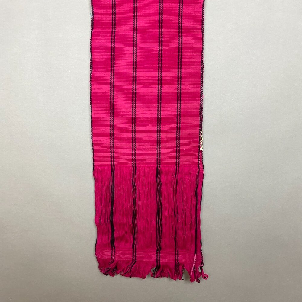 Guatemalan Table Runner Woven Long Pink Geometric Pattern Home Decor Handmade - Picture 7 of 15